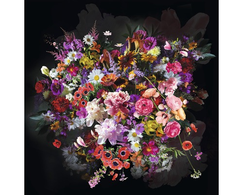 Tableau en verre Bouquet de fleurs I 20x20 cm
