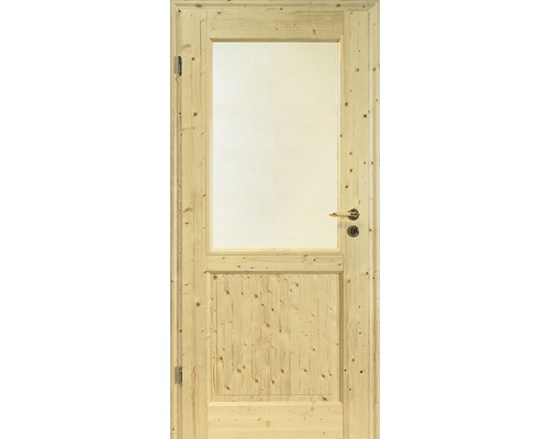 Porte en bois avec insertion en verre