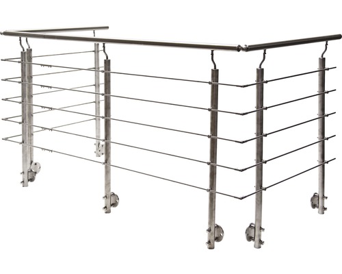 Pertura Geländer-Komplettset Hestia U-Form Edelstahl mit Rundstäbenfür Seitenmontage B: 7 m Pertura Geländer-Komplettset Hestia U-Form Edelstahl mit Rundstäbenfür Seitenmontage B: 7 m