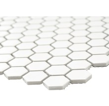 Mosaïque céramique Hexagon HX055 uni blanc mat 26x30 cm-thumb-1