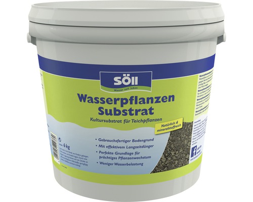 Wasserpflanzen Substrat Söll für Teichpflanzen 6 kg Söll Wasserpflanzensubstrat im Eimer, Kultursubstrat für Teichpflanzen