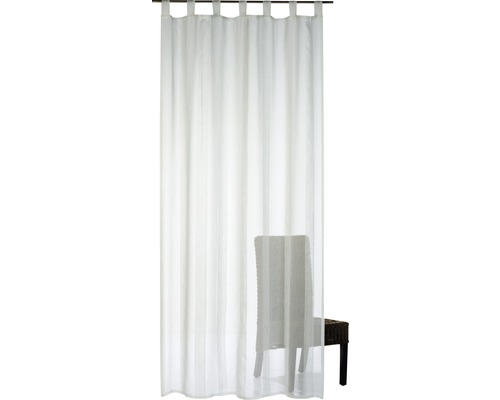 Weißer Vorhang mit Schlaufenaufhängung