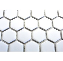 Mosaïque céramique Hexagon HX055 uni blanc mat 26x30 cm-thumb-6