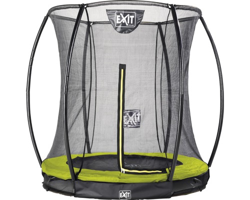 Trampoline EXIT Silhouette Ground avec filet de sécurité Ø 183 cm lime