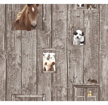 Vliestapete 35842-2 Little Stars Holz braun Pferd