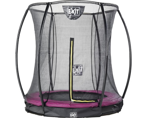 Trampoline EXIT Silhouette Ground avec filet de sécurité Ø 183 cm rose