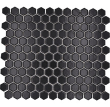 Mosaïque céramique Hexagon HX065 uni noir mat 26x30 cm