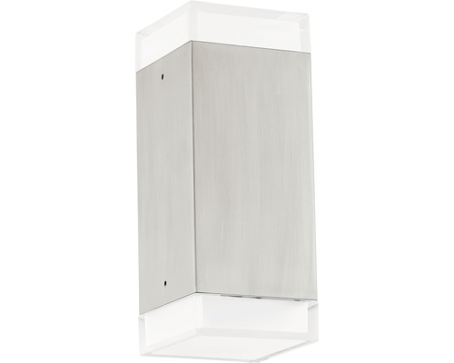 Applique extérieure LED 2x2,5 W 2x160 lm 3000 K H 19,5 cm acier inoxydable/blanc Applique murale en acier inoxydable et plastique