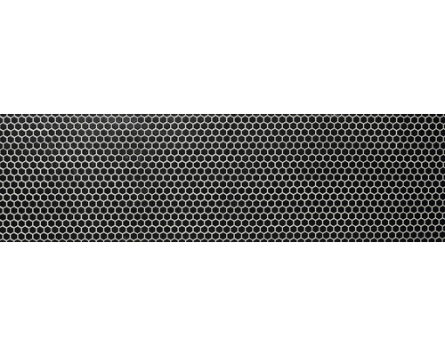 Gros plan de carreaux de mosaïque noirs de forme hexagonale