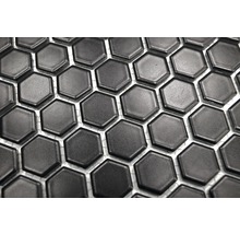 Mosaïque céramique Hexagon HX065 uni noir mat 26x30 cm