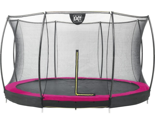 Trampolin EXIT Silhouette Ground mit Sicherheitsnetz Ø 366 cm rosa