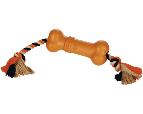 Jouet pour chien Karlie Sumo Fit Bone 20 x 6 x 6 cm orange Jouet pour chien os avec corde