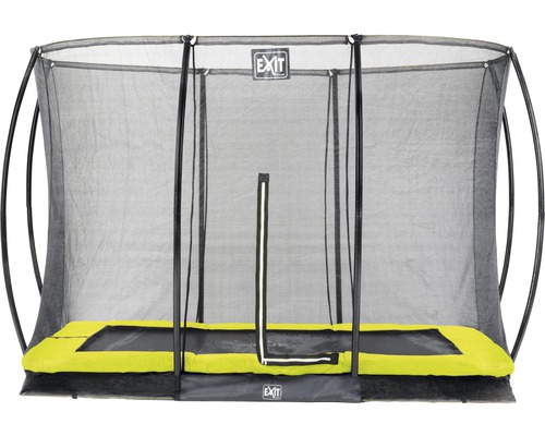 Trampoline EXIT Silhouette Ground avec filet de sécurité 214x305 cm lime