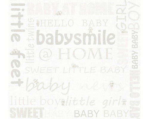 Vliestapete 35847-1 Little Stars Schriften beige Tapete mit Babymotiven und Schriftzügen