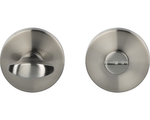 Rosace WC acier inoxydable/satiné Ø 50 mm pour portes de salles de bains + WC Verrou de toilette en métal