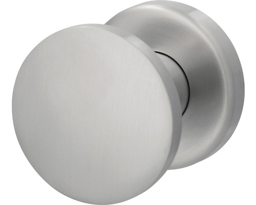 Bouton de porte sur rosace acier inoxydable/satiné Ø 50 mm pour portes d’entrée et d'appartement