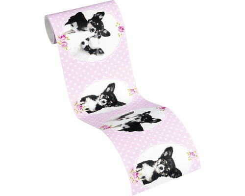 Papier peint avec motif chihuahua et motif à pois