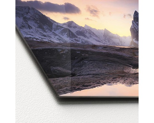 Acrylglasbild mit Berglandschaft im Winter