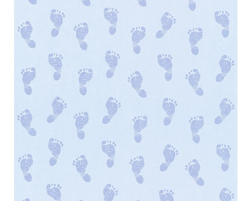 Papier peint intissé 35863-2 Little Stars petits pieds bleu clair
