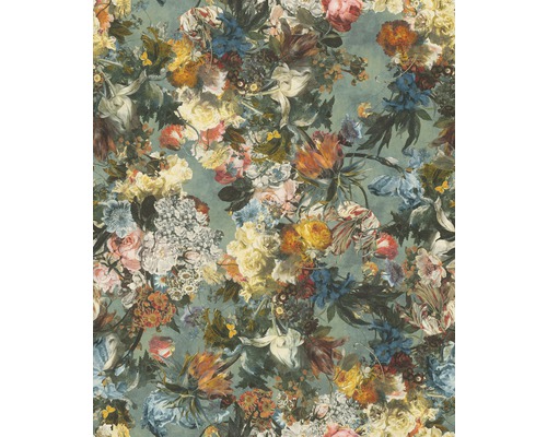 Vliestapete 605655 Passepartout Blumen blau Tapete mit Blumenmuster