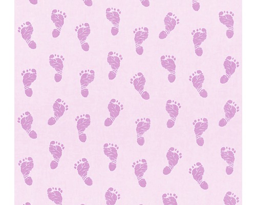 Papier peint intissé 35863-3 Little Stars petits pieds rose