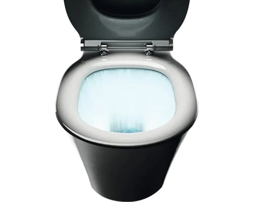 Wand-Tiefspülklosett mit offenem Spülrand und WC-Sitz