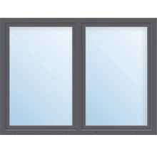 Fenêtre en plastique 2 battants ARON Basic blanc/anthracite 1450x500 mm-thumb-0