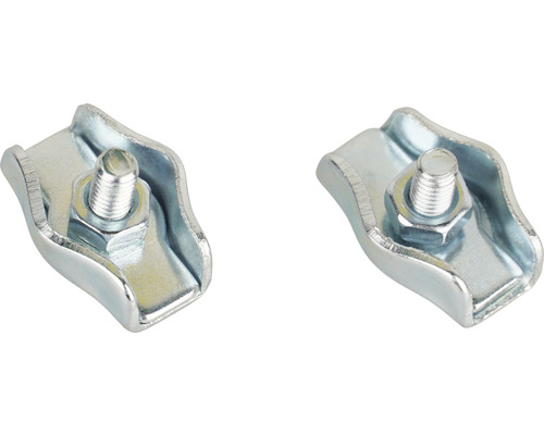 Deux serre-câbles en métal