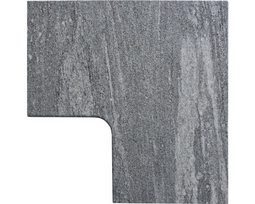 Bordure de piscine FLAIRSTONE gneiss gris arctique pièce d'angle intérieur arrondi 60x35 / 60x35 x 3 cm