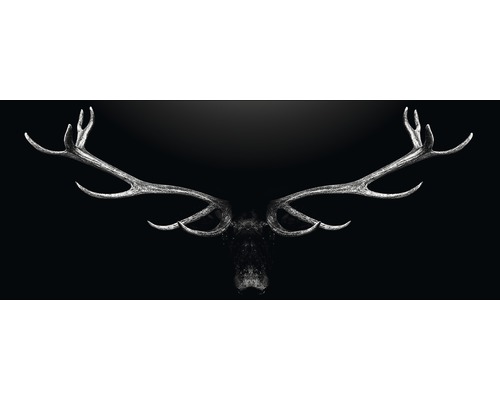 Représentation abstraite d''un cerf avec des bois sur fond sombre