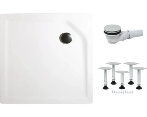 Kit complet receveur de douche SCHULTE ExpressPlus 80 x 80 x 3.5 cm blanc lisse EP20080 04