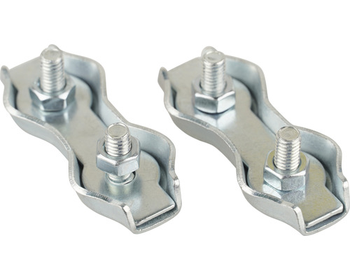 Deux clips de fixation en métal avec vis et écrous