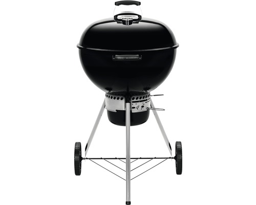 Weber Holzkohlegrill Kettle E-5730 Ø 57 cm schwarz, inkl. Deckelthermometer, Bodengitter, Holzkohlerost aus Stahl, Grillrost aus beschichtetem Stahl, Ascheauffangschale aus Aluminium, One-Touch Reinigungssystem, Messbecher für Briketts