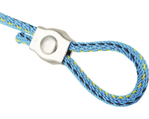 Corde en plastique bleue avec boucle métallique
