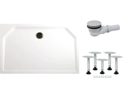 Kit complet receveur de douche SCHULTE ExpressPlus 90 x 160 x 3.5 cm blanc lisse EP20160 04-0