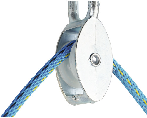 Seilrolle mit blauem Seil
