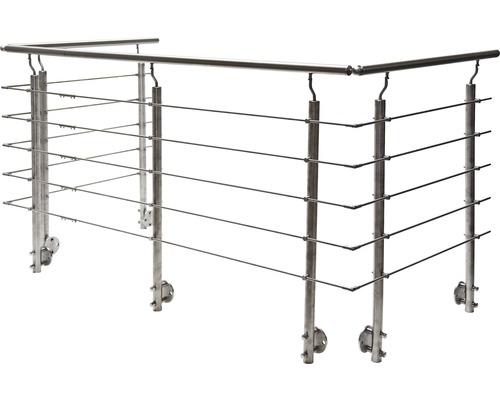 Pertura Geländer-Komplettset Hestia U-Form Edelstahl mit Rundstäbenfür Seitenmontage B: 14 m Pertura Geländer-Komplettset Hestia U-Form Edelstahl mit Rundstäbenfür Seitenmontage B: 14 m