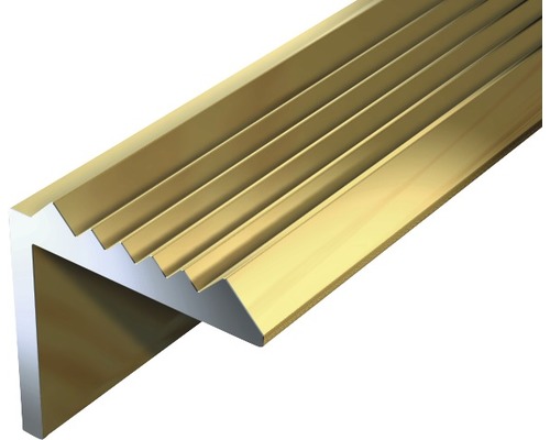 Profilé d'escalier alu or anodisé 21x21x1,8 mm, 1 m Profilé d'escalier alu or anodisé 21x21x1,8 mm, 1 m