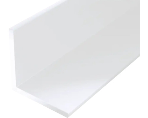 Profilé d'équerre PVC 10x10x1 mm, 2 m, isocèle blanc