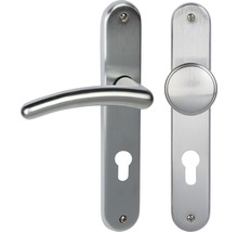 Garniture de porte en acier inoxydable avec poignée de porte et bouton rotatif