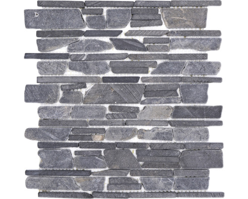 Mosaïque en pierre naturelle Brick210 uni Neromarquina 30.5x30.5 cm