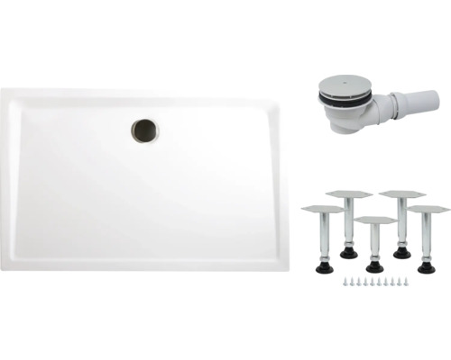 Kit complet receveur de douche SCHULTE ExpressPlus 80 x 120 x 3.5 cm blanc lisse EP208012 04