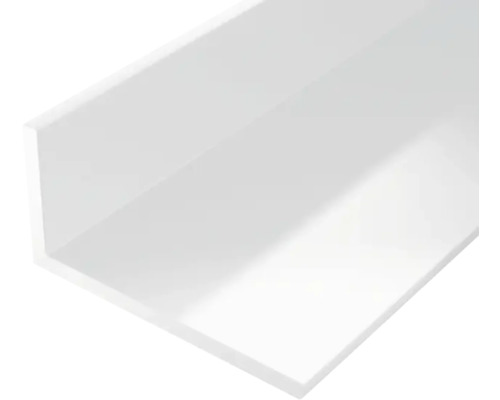 Profilé d'équerre PVC 20x10x1,5 mm, 2 m, isocèle blanc