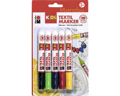 Crayons pour textile KIDS lot de 5
