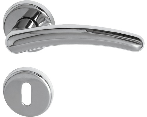 Poignée sur rosace Elena chrom chrome/acier inoxydable/poli/satiné BB pour portes intérieures Poignée sur rosace Elena chrom chrome/acier inoxydable/poli/satiné BB pour portes intérieures