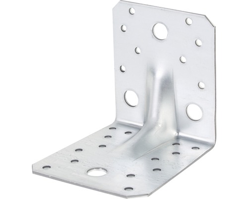 Schwerlast-Winkelverbinder m. Sicke 105 x 105 x 90 mm, sendzimirverzinkt, 1 Stück Winkelverbinder aus Metall mit Löchern zur Befestigung