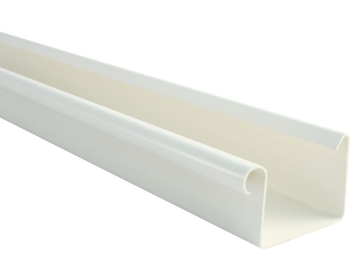 Chéneau Marley rectangulaire plastique blanc de signalisation RAL 9016 DN 70 mm 3000 mm