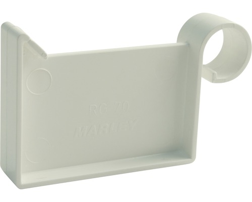 Embout de chéneau Marley rectangulaire plastique blanc de signalisation RAL 9016 DN 70 mm