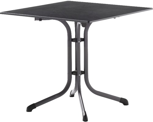 Table rabattable vivodur 80x80x73 cm gris fer gris