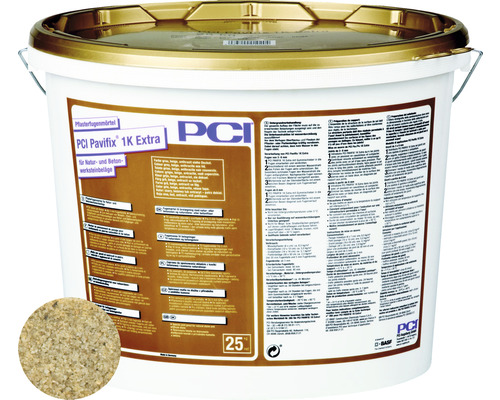 Mortier de jointoiement pour pavés PCI Pavifix® 1K Extra pour revêtements en pierre naturelle et en béton beige 25 kg Mortier de jointoiement pour pavés PCI Pavifix® 1K Extra pour revêtements en pierre naturelle et en béton beige 25 kg